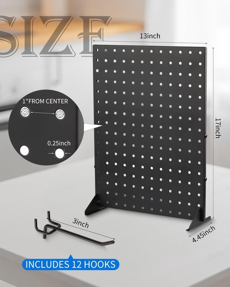 Alffun Pegboard Display Stand with 12 Peg Hooks for Craft Show Display Rack, Metal Merchandise Display Rack for Boutique, Retail Stores, Vendors & Events (17" X 13") - Image 5